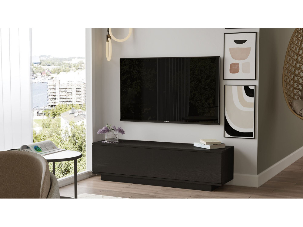 Mobile TV in legno "FN1" - 140 x 35 x 38 cm - Nero