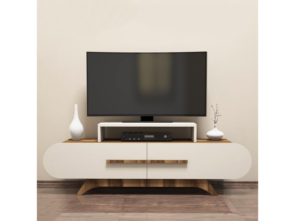 Mobile TV in legno "Rose" - 145 x 36 x 49 cm - Noce Crema