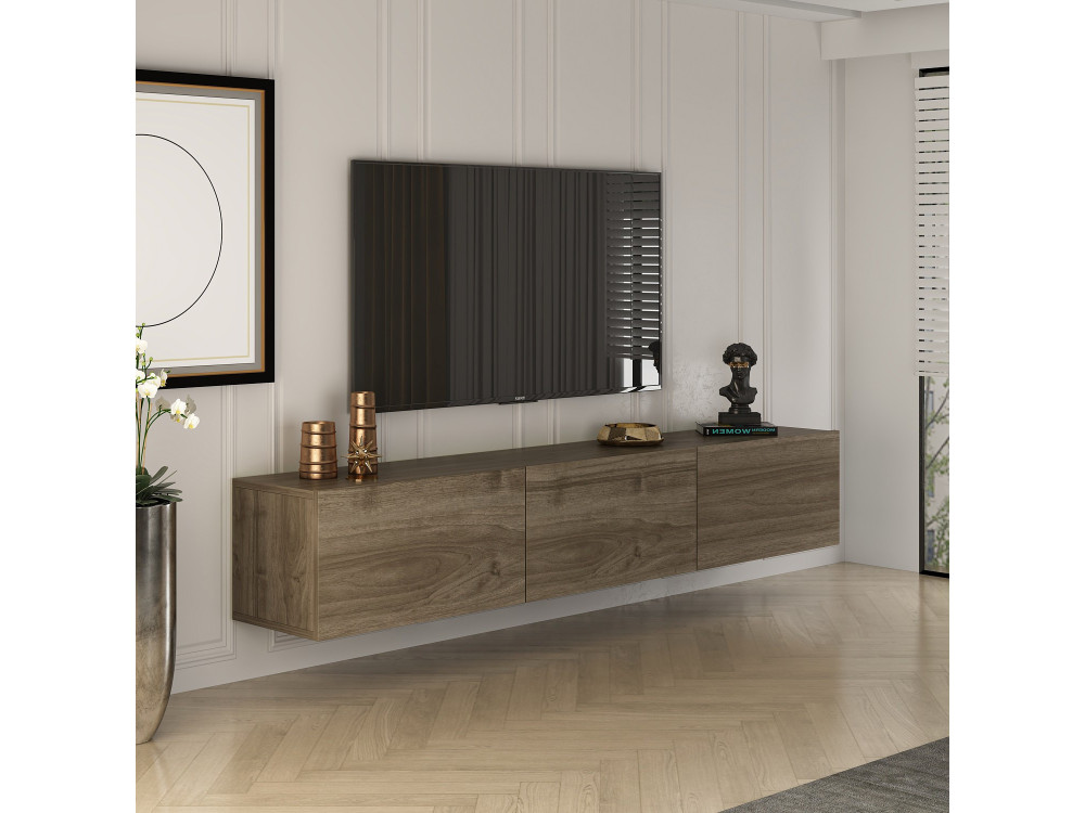 Porta TV in legno "West" - 150 x 32 x 30 cm - Noce