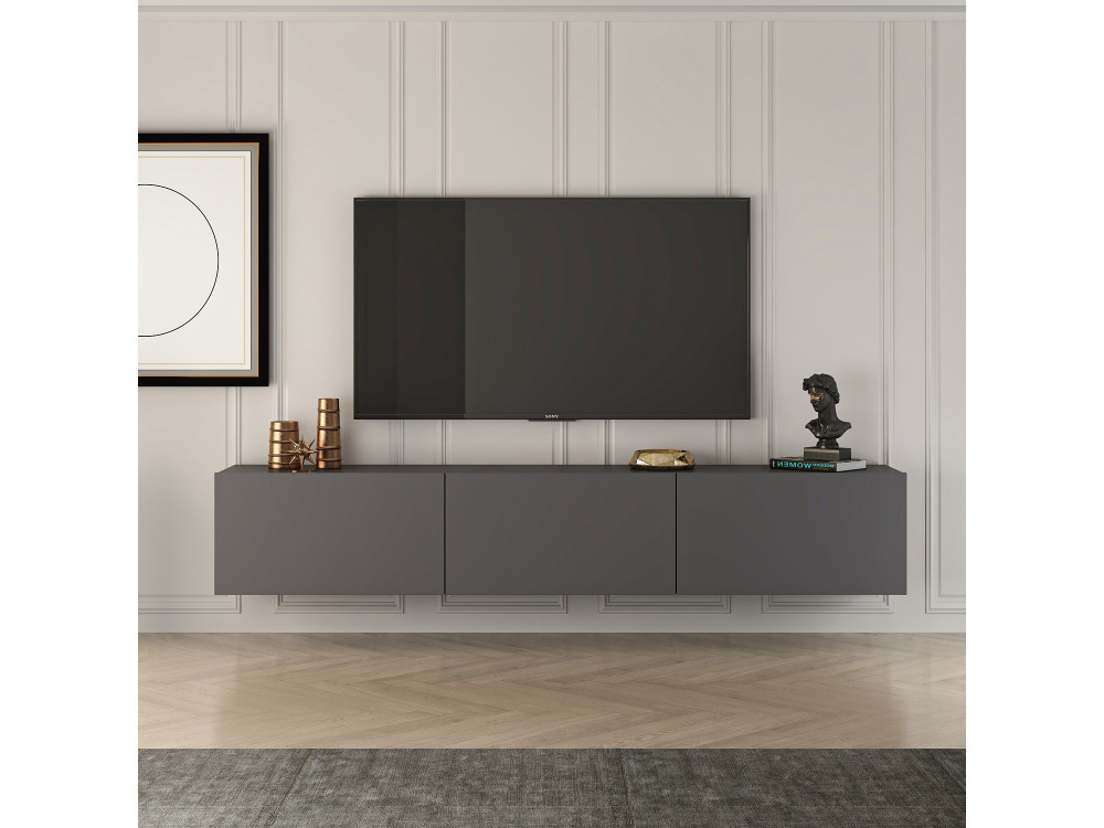 Mobile TV in legno "West" 150 x 32 x 30 cm - Antracite