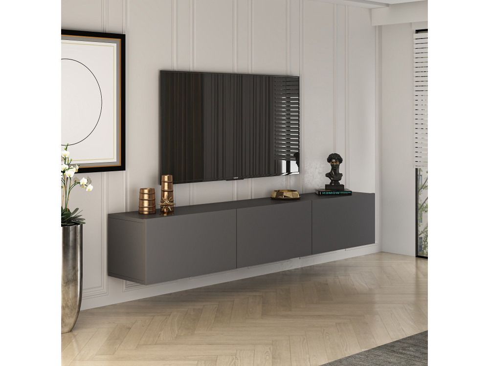 Mobile TV in legno "West" 150 x 32 x 30 cm - Antracite