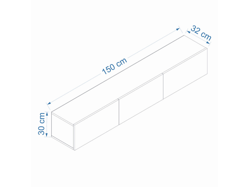 Mobile TV in legno "West" 150 x 32 x 30 cm - Antracite
