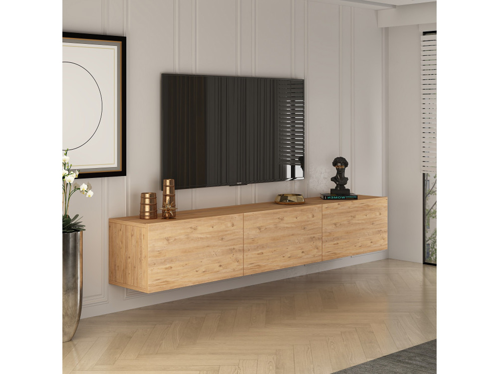 Mobile TV in legno "West" 150 x 32 x 30 cm - Pino Atlantico