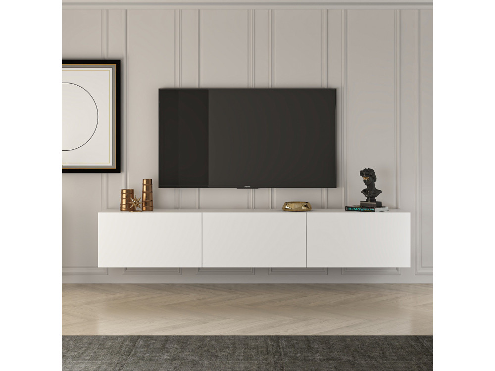 Mobile TV in legno "West" 150 x 32 x 30 cm - Bianco