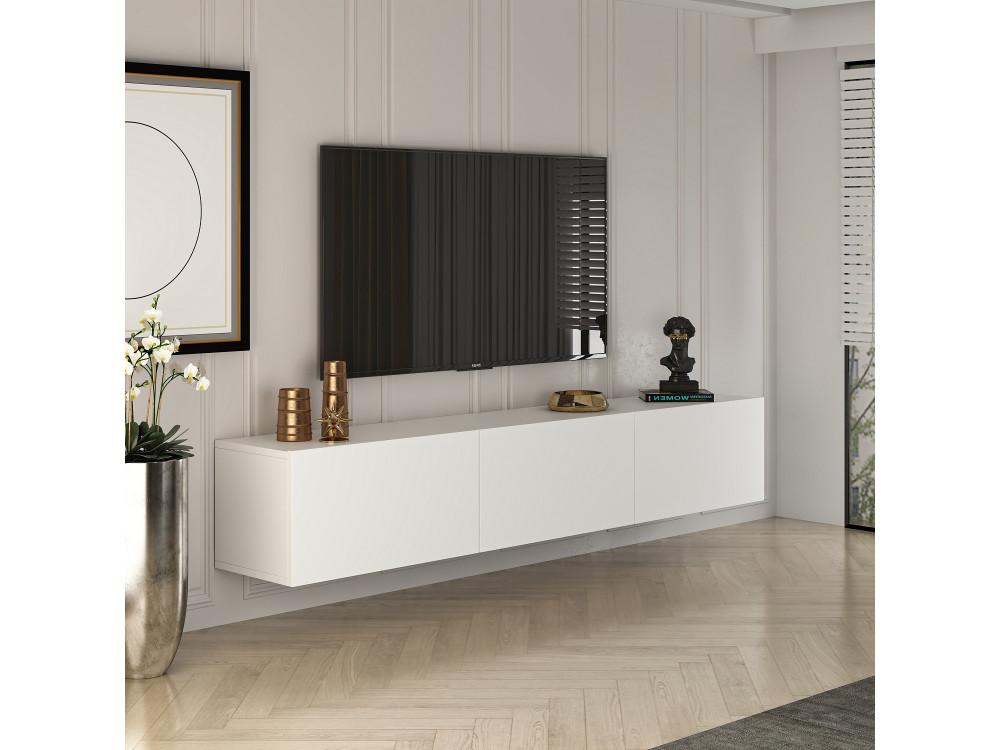 Mobile TV in legno "West" 150 x 32 x 30 cm - Bianco