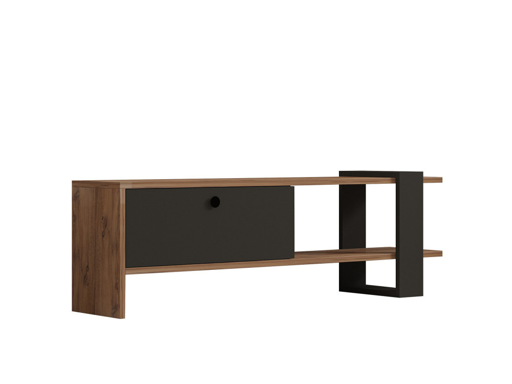 Mobile TV in legno "Ova" - 120 x 25 x 36 cm - Rovere antracite