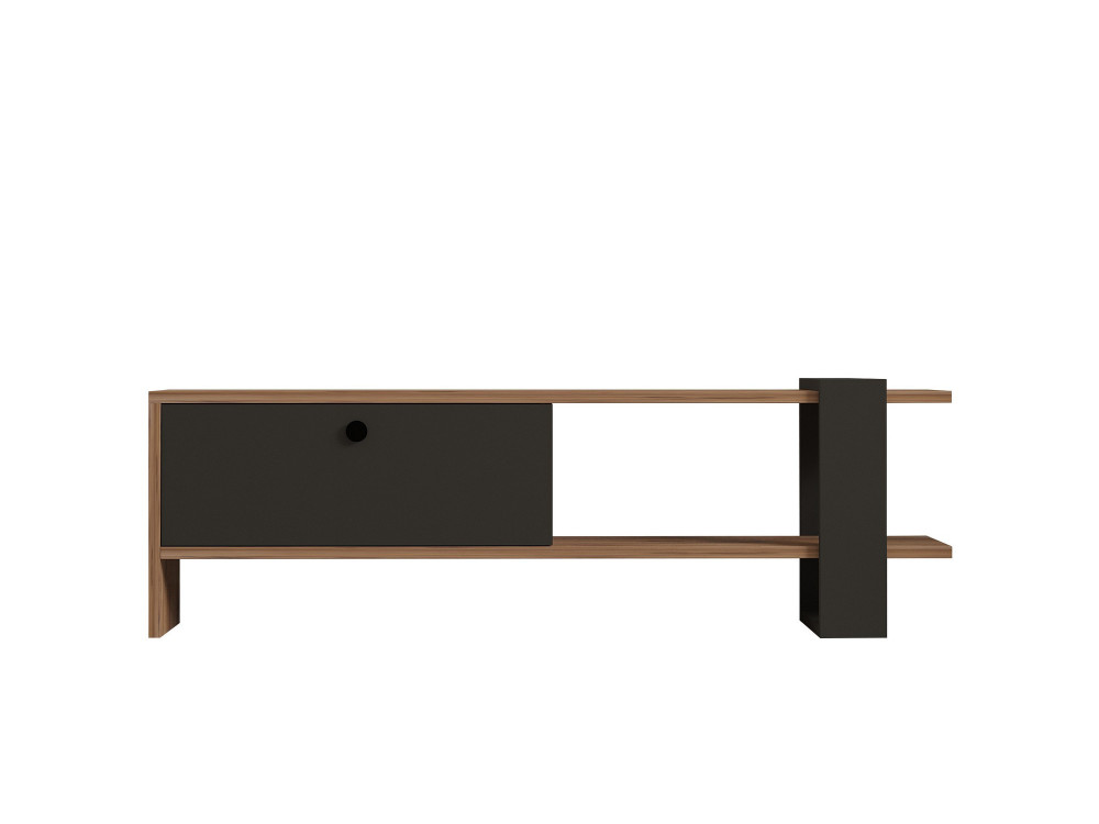 Mobile TV in legno "Ova" - 120 x 25 x 36 cm - Rovere antracite