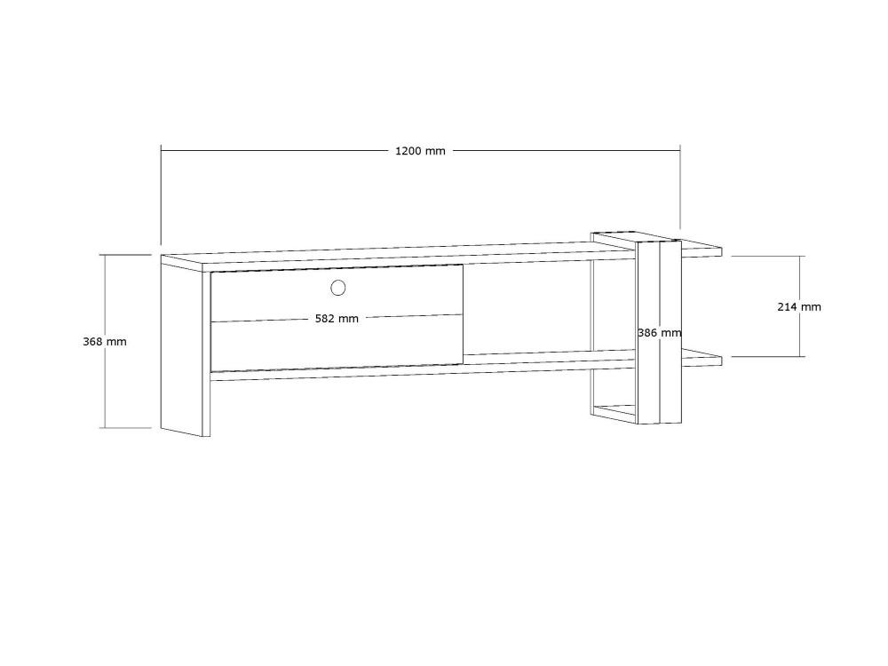 Mobile TV in legno "Ova" - 120 x 25 x 36 cm - Rovere antracite