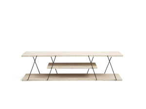 Mobile TV in legno "Canaz" - 120 x 30 x 33 cm - Travertino Nero