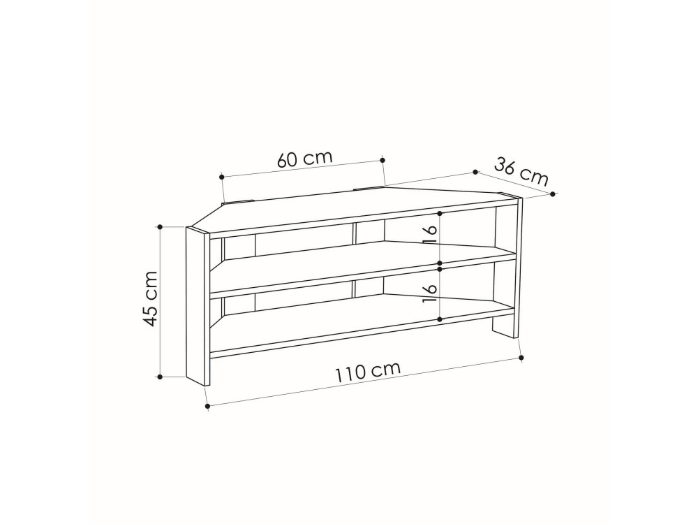 Porta TV in legno "ThalesCorner" - 110 x 36 x 45 cm - Bianco