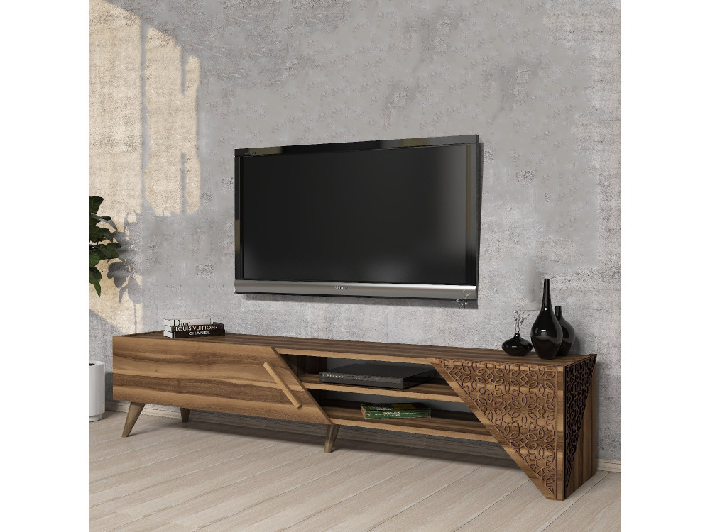 Porta TV in legno "Beril" - 180 x 40 x 37 cm - Noce