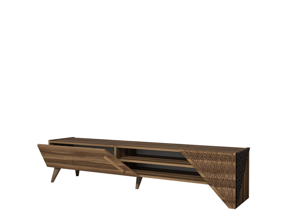 Porta TV in legno "Beril" - 180 x 40 x 37 cm - Noce
