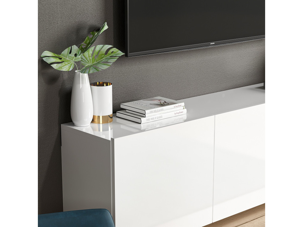 Porta TV in legno "White" - 150 x 31 x 44 cm - Bianco