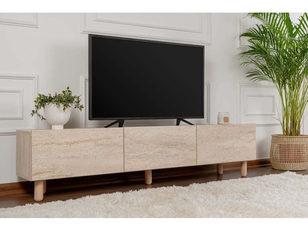 Porta TV in legno "Alvin" - 180 x 31 x 42 cm - Beige