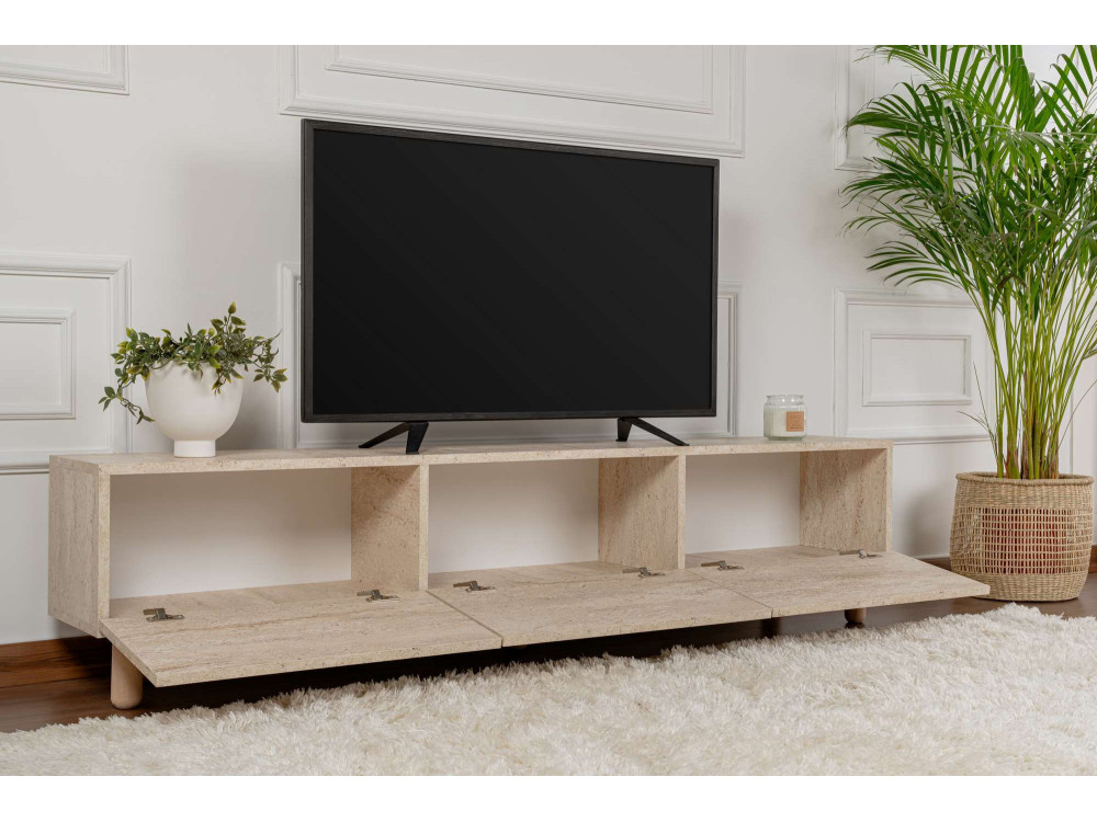 Porta TV in legno "Alvin" - 180 x 31 x 42 cm - Beige