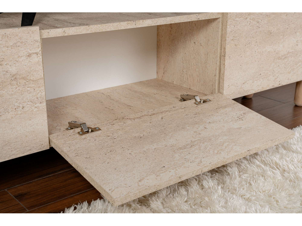 Porta TV in legno "Alvin" - 180 x 31 x 42 cm - Beige