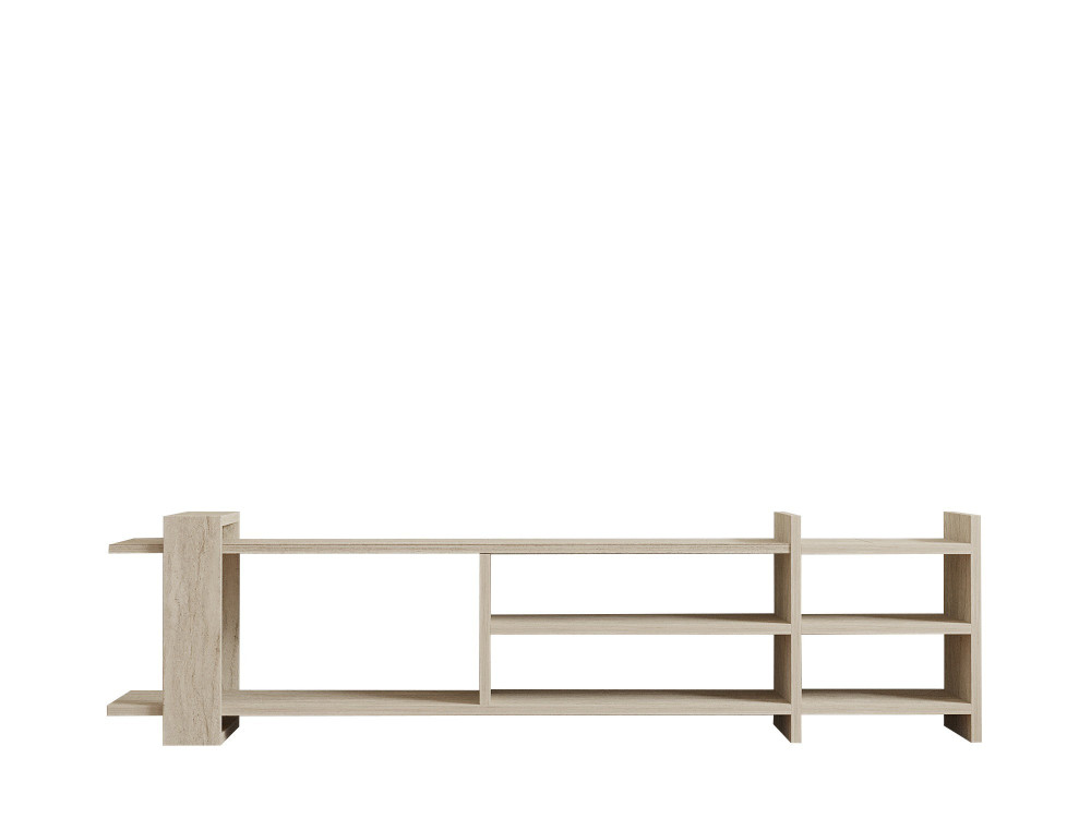 Porta TV in legno "Zeyna" - 156 x 29 x 40 cm - Travertino