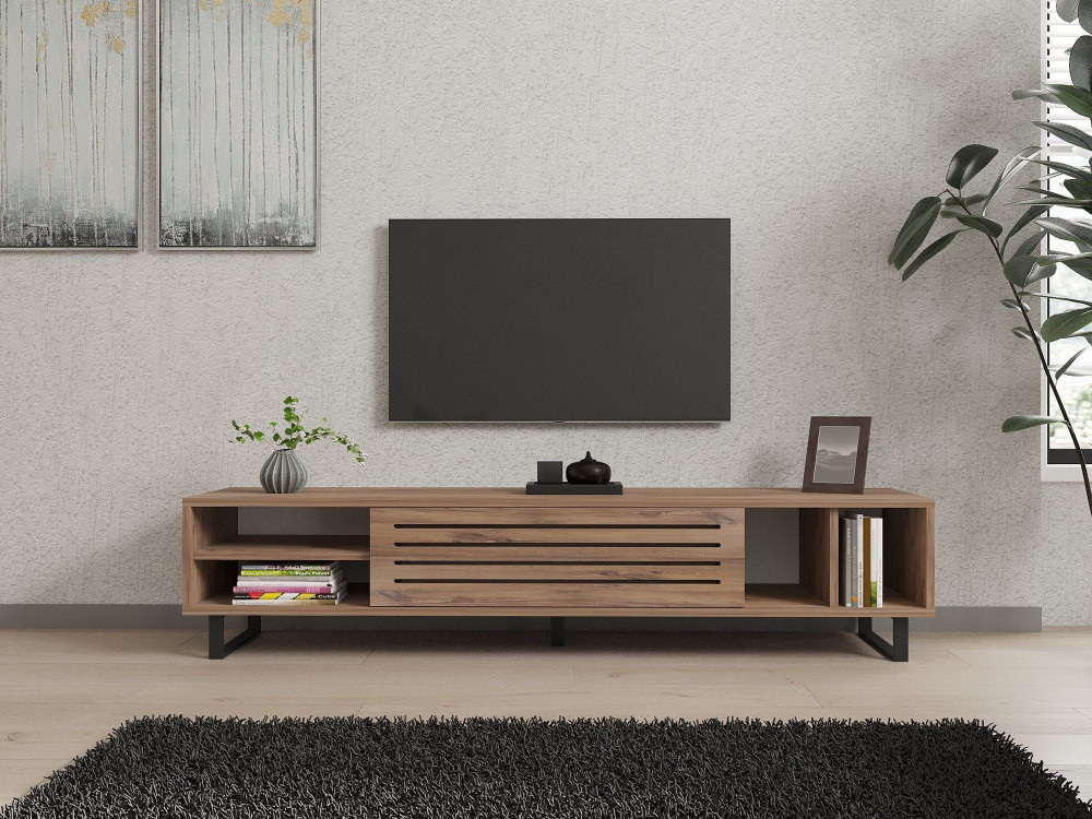 Porta TV in legno "Safir" 160 x 40 x 35 cm - Pino Atlantico