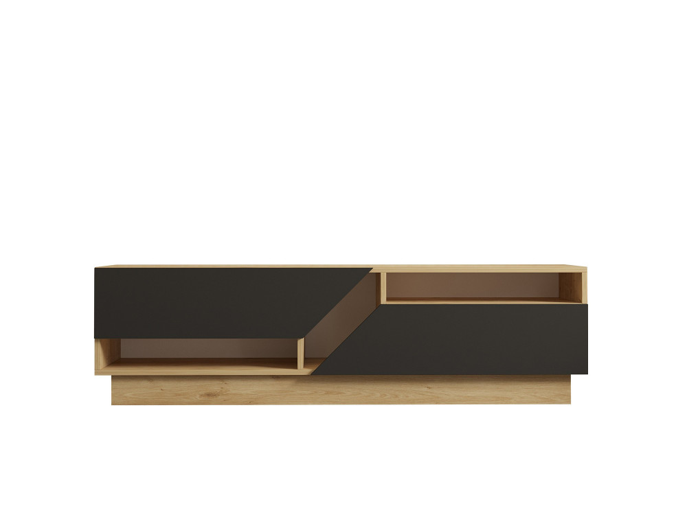 Porta TV in legno "Yaprak" - 160 x 40 x 45 cm - Saphir, Antracite