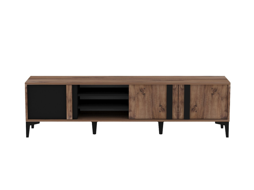 Porta TV in legno "Mengu" - 180 x 40 x 50 cm - Atlantic, Antracite