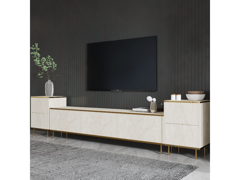 Porta TV in legno "Imaj" - 260 x 35 x 60 cm - TravertinOr