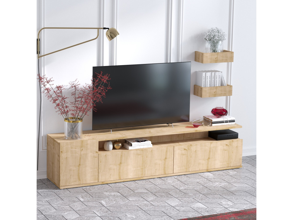 Porta TV in legno "Alika" - 180 x 35 x 45 cm - Rovere