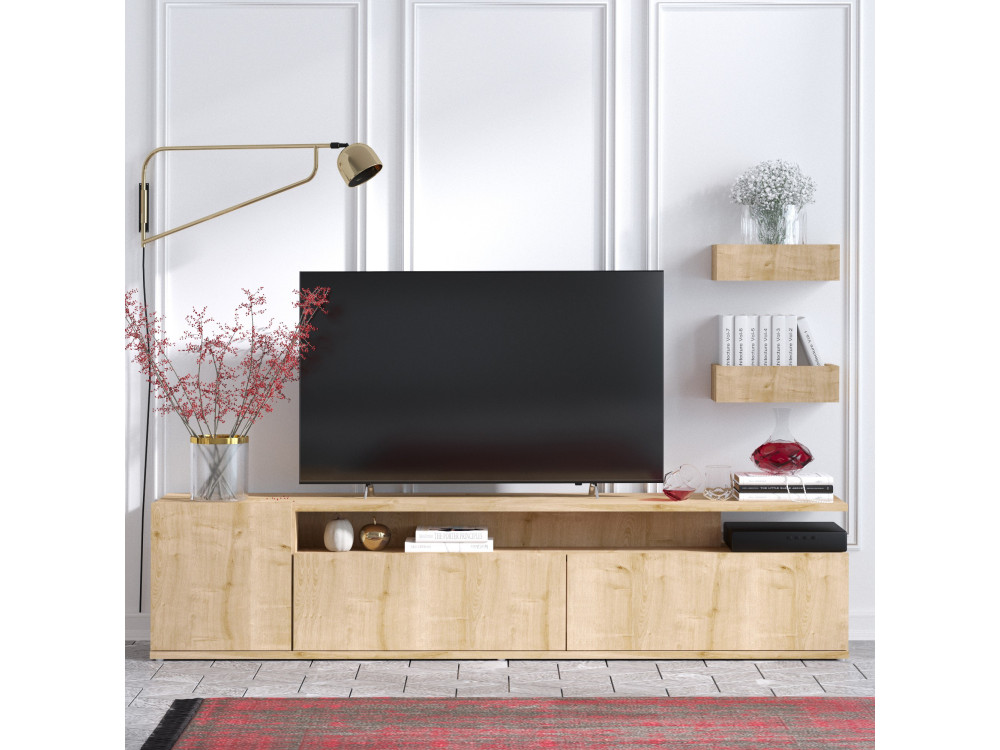 Porta TV in legno "Alika" - 180 x 35 x 45 cm - Rovere