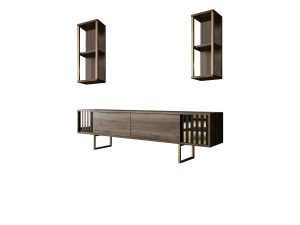 Porta TV in legno "Gold Line" - 180 x 30 x 48 cm - NoceNero