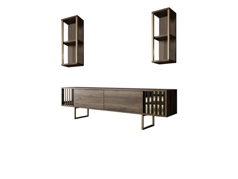 Porta TV in legno "Gold Line" - 180 x 30 x 48 cm - NoceNero