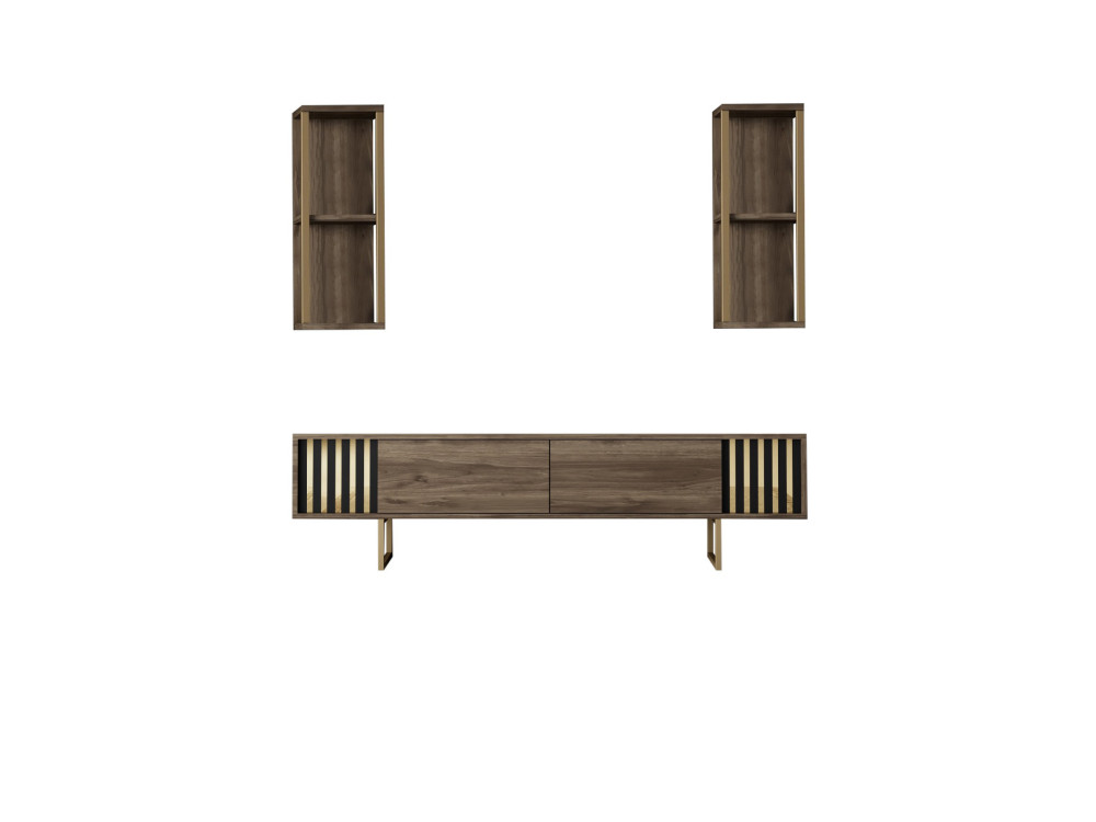 Porta TV in legno "Gold Line" - 180 x 30 x 48 cm - NoceNero