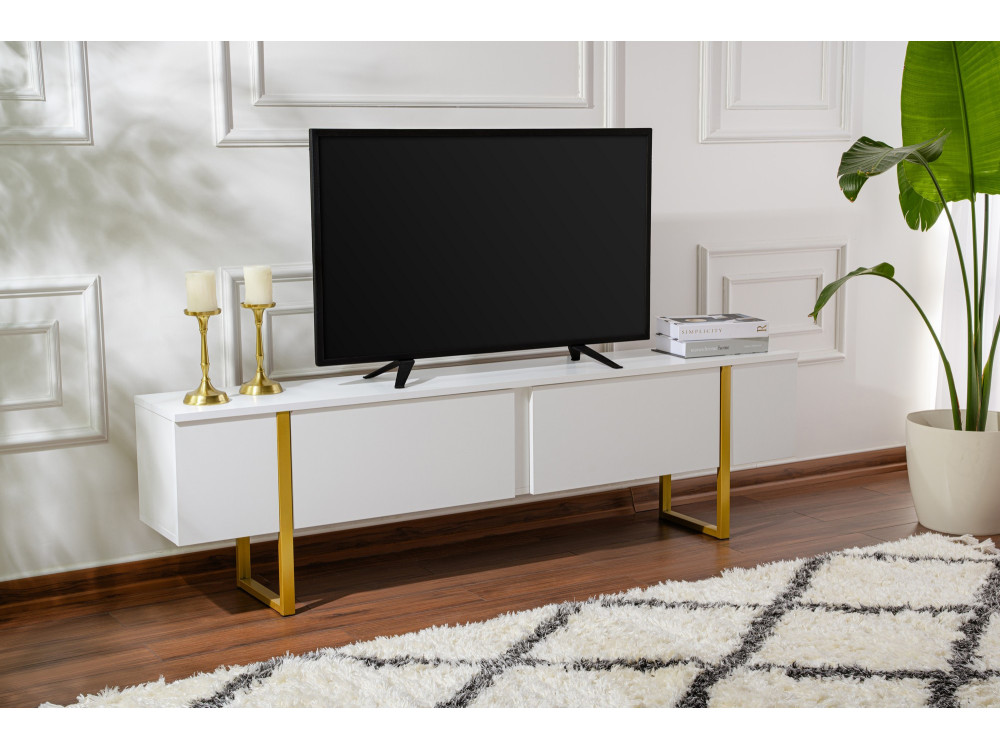 Porta TV in legno "Serenity" - 180 x 29 x 50 cm - Bianco