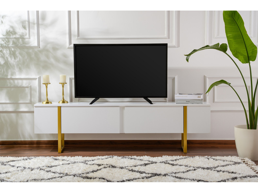 Porta TV in legno "Serenity" - 180 x 29 x 50 cm - Bianco