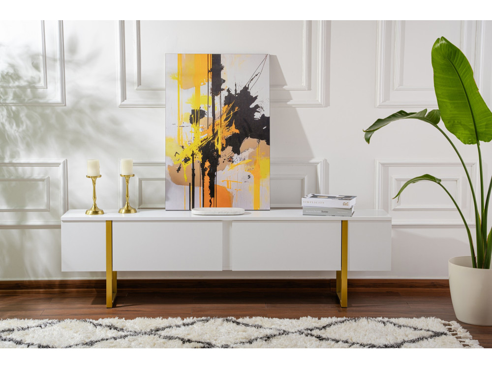 Porta TV in legno "Serenity" - 180 x 29 x 50 cm - Bianco