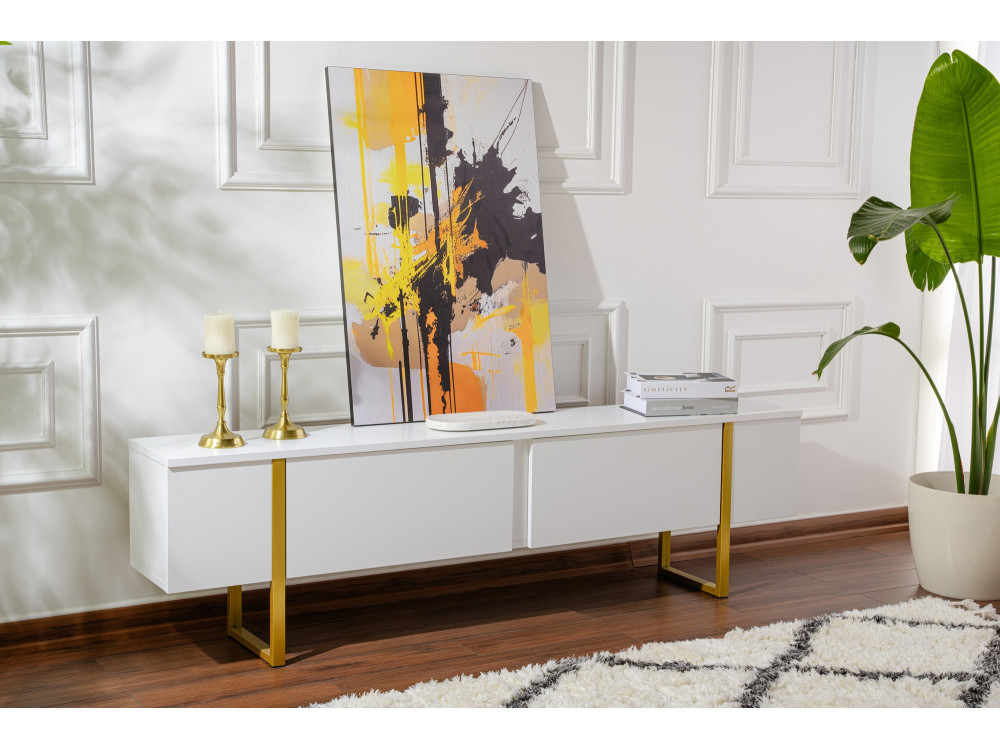 Porta TV in legno "Serenity" - 180 x 29 x 50 cm - Bianco