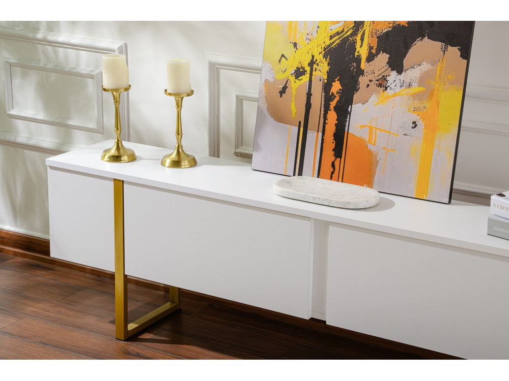Porta TV in legno "Serenity" - 180 x 29 x 50 cm - Bianco