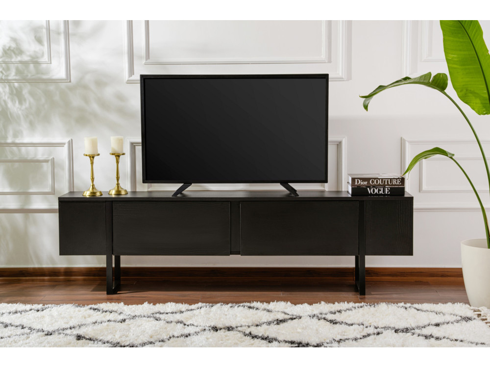 Porta TV in legno "Serenity" - 180 x 29 x 50 cm - Nero