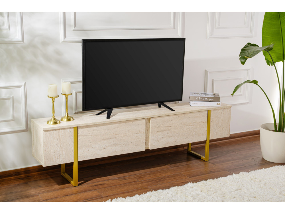 Mobile TV in legno "Serenity" 180 x 30 x 50 cm - Travertino