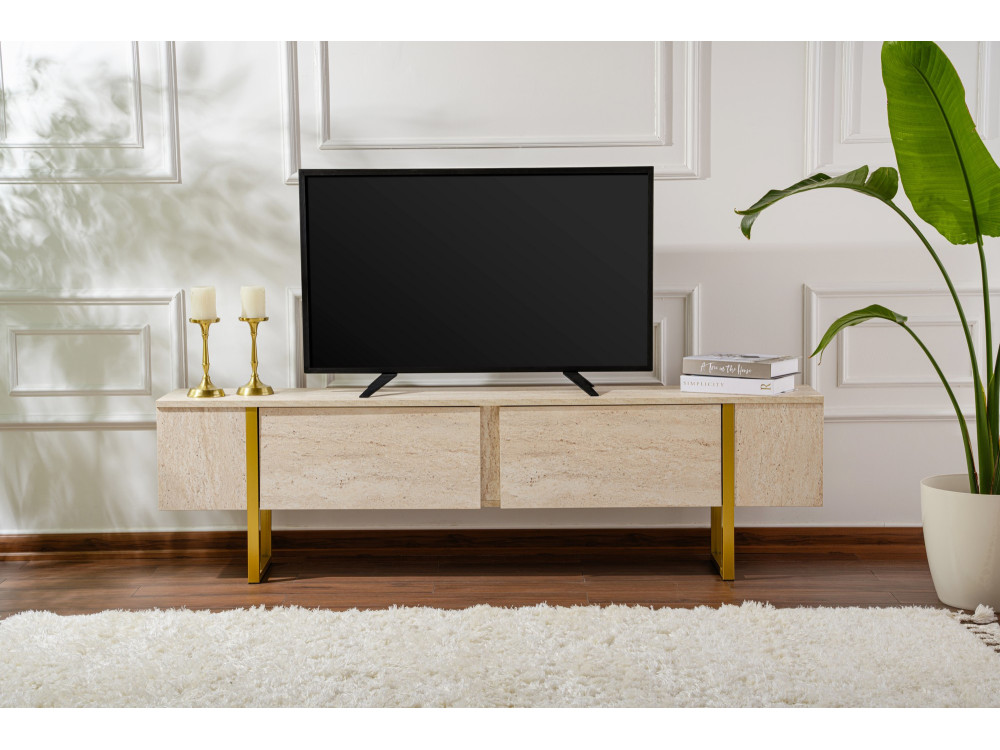 Mobile TV in legno "Serenity" 180 x 30 x 50 cm - Travertino