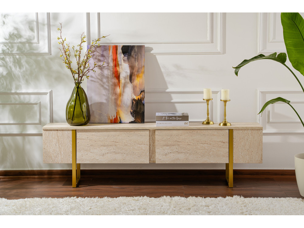 Mobile TV in legno "Serenity" 180 x 30 x 50 cm - Travertino