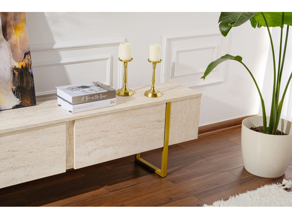 Mobile TV in legno "Serenity" 180 x 30 x 50 cm - Travertino