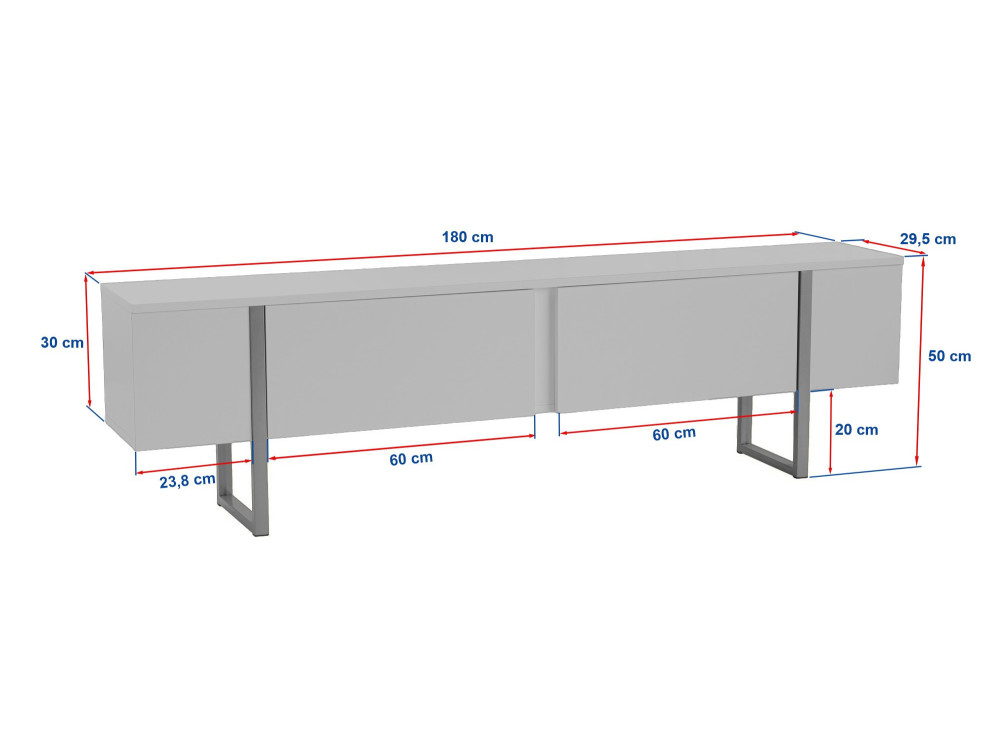 Mobile TV in legno "Serenity" 180 x 30 x 50 cm - Travertino