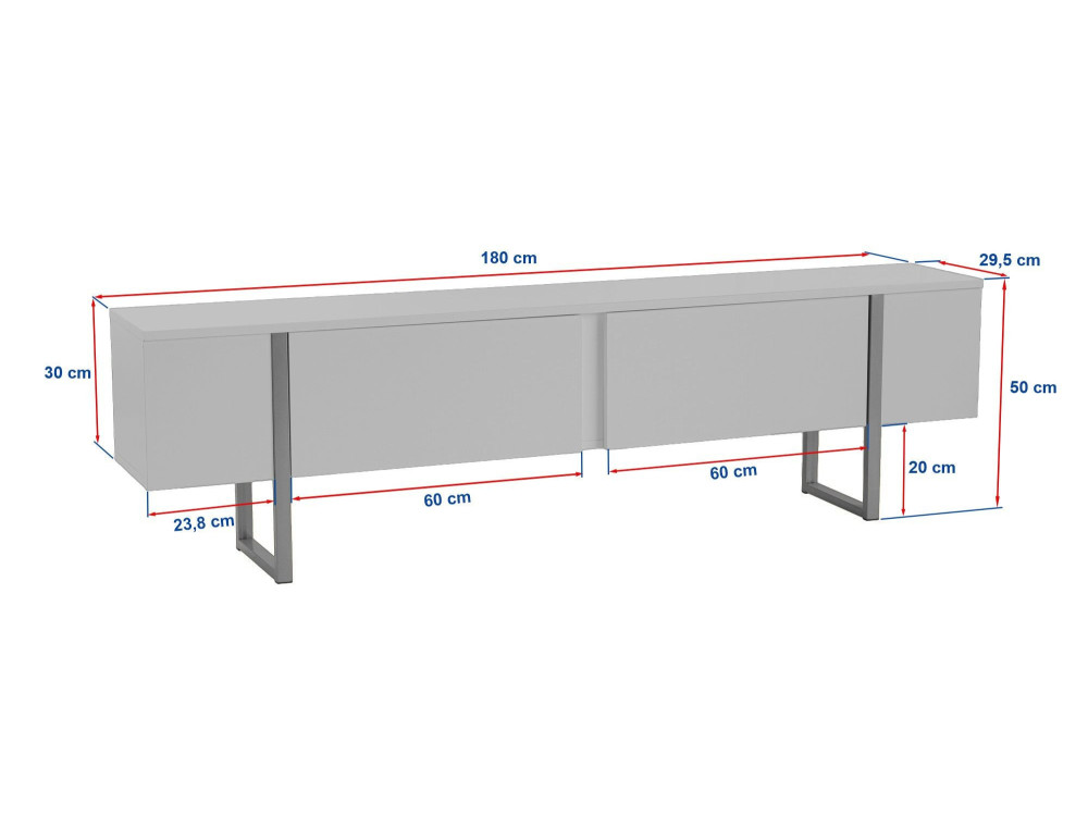 Mobile TV in legno "Serenity" 180 x 30 x 50 cm - Noce
