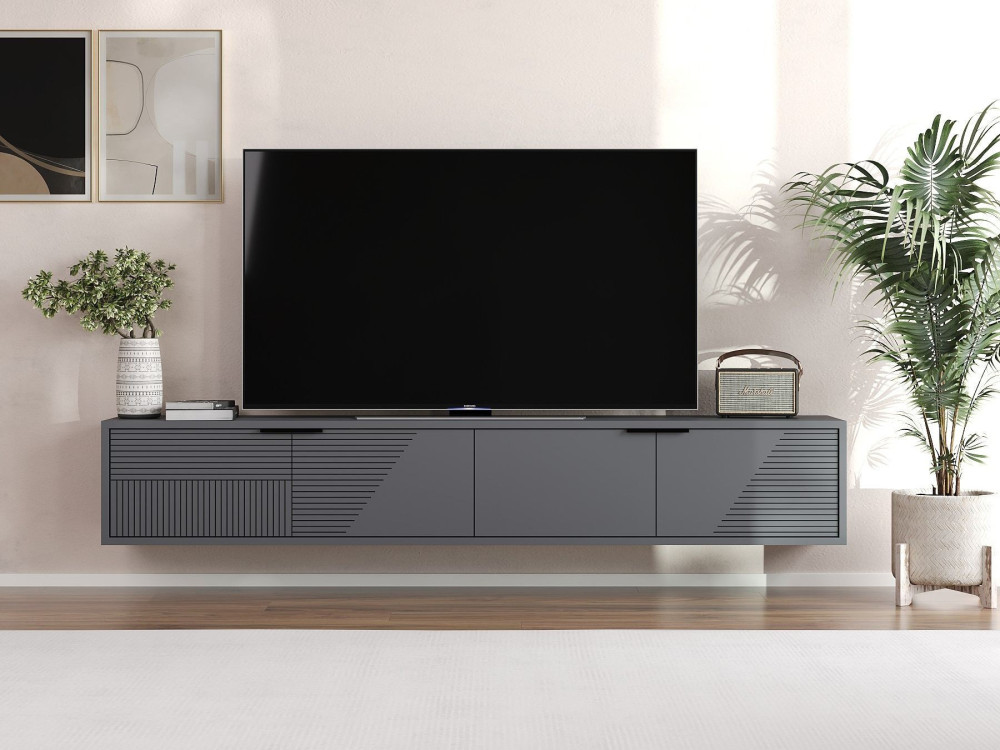 Mobile TV in legno "Parla" 180 x 30 x 30 cm - Antracite