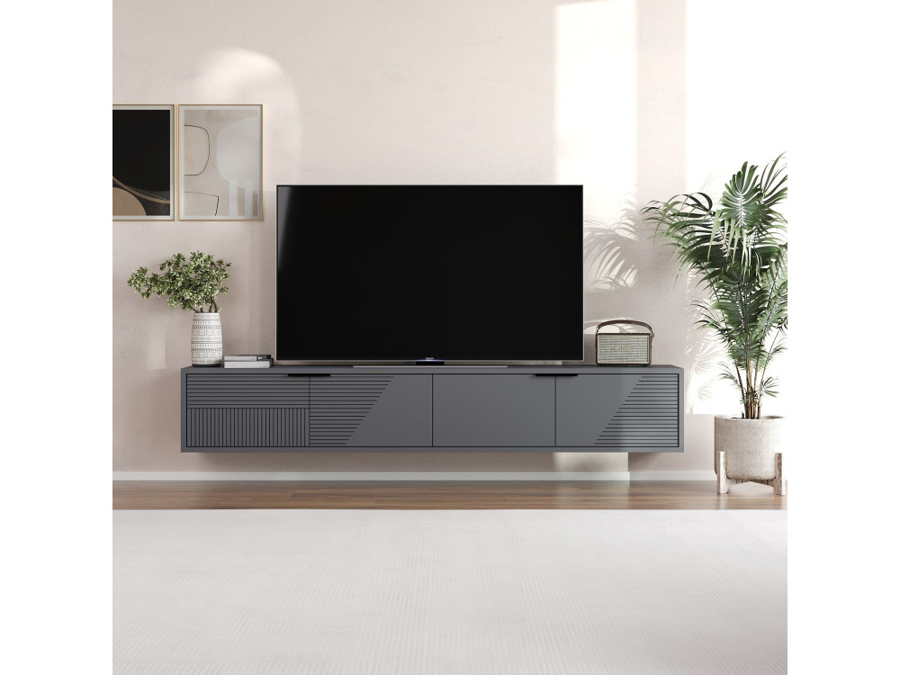 Mobile TV in legno "Parla" 180 x 30 x 30 cm - Antracite