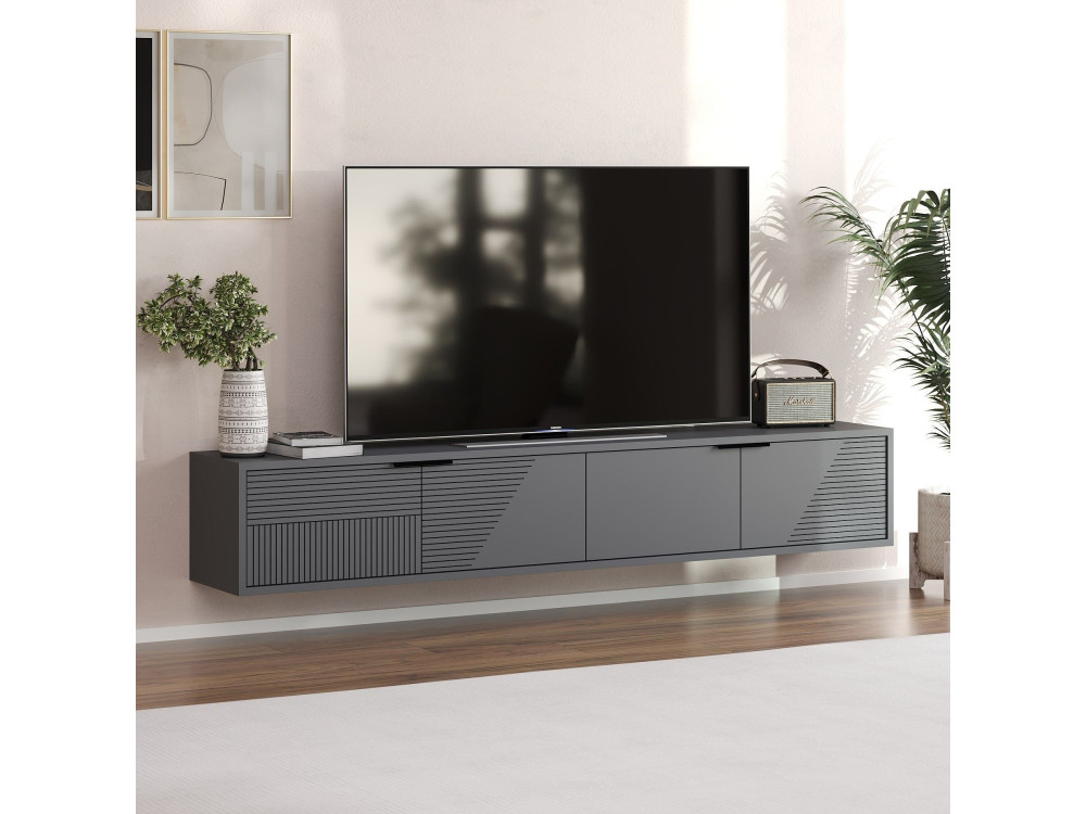 Mobile TV in legno "Parla" 180 x 30 x 30 cm - Antracite