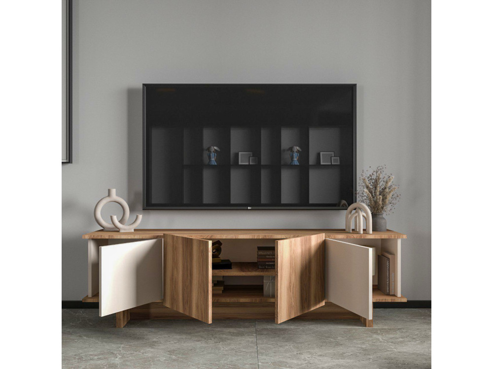Porta TV in legno "Diana" 180 x 33 x 50 cm - Beige