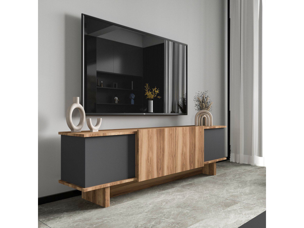 Mobile TV in legno "Diana" 180 x 33 x 50 cm - Antracite