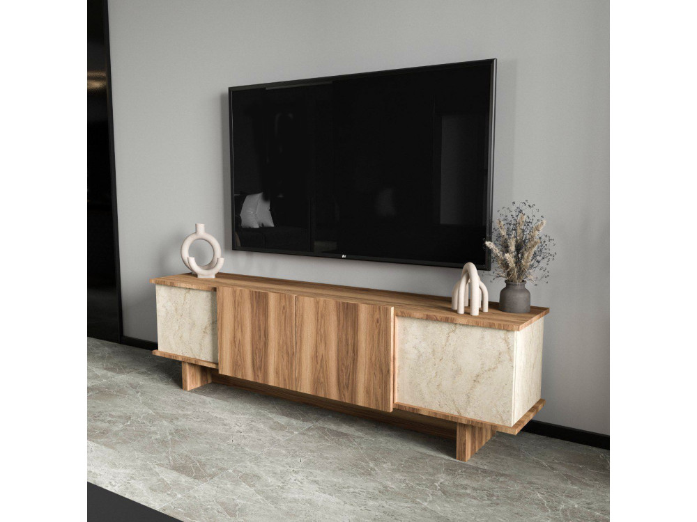 Porta TV in legno "Diana" 180 x 33 x 50 cm - Travertino