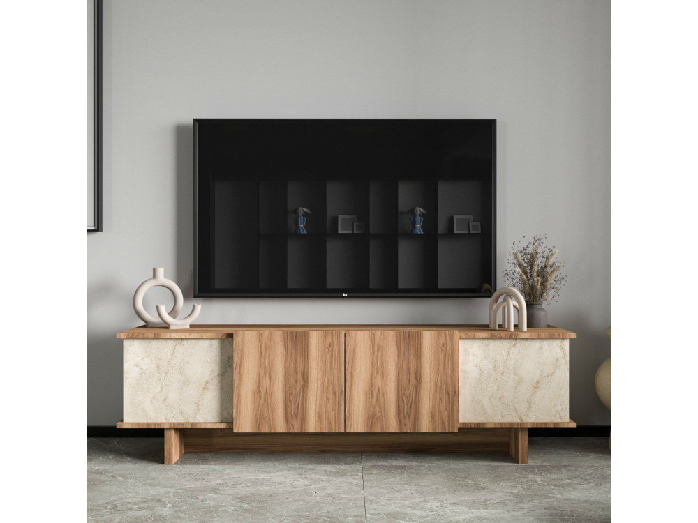 Porta TV in legno "Diana" 180 x 33 x 50 cm - Travertino