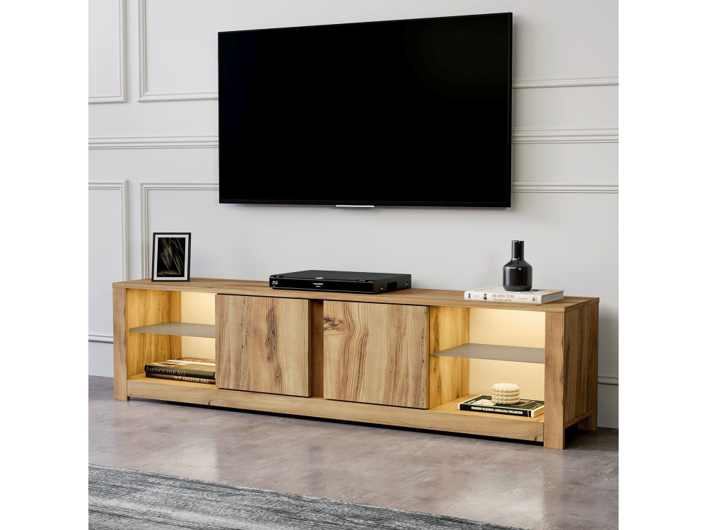 Porta TV in legno "Aydos" 180 x 35 x 45 cm - Rovere
